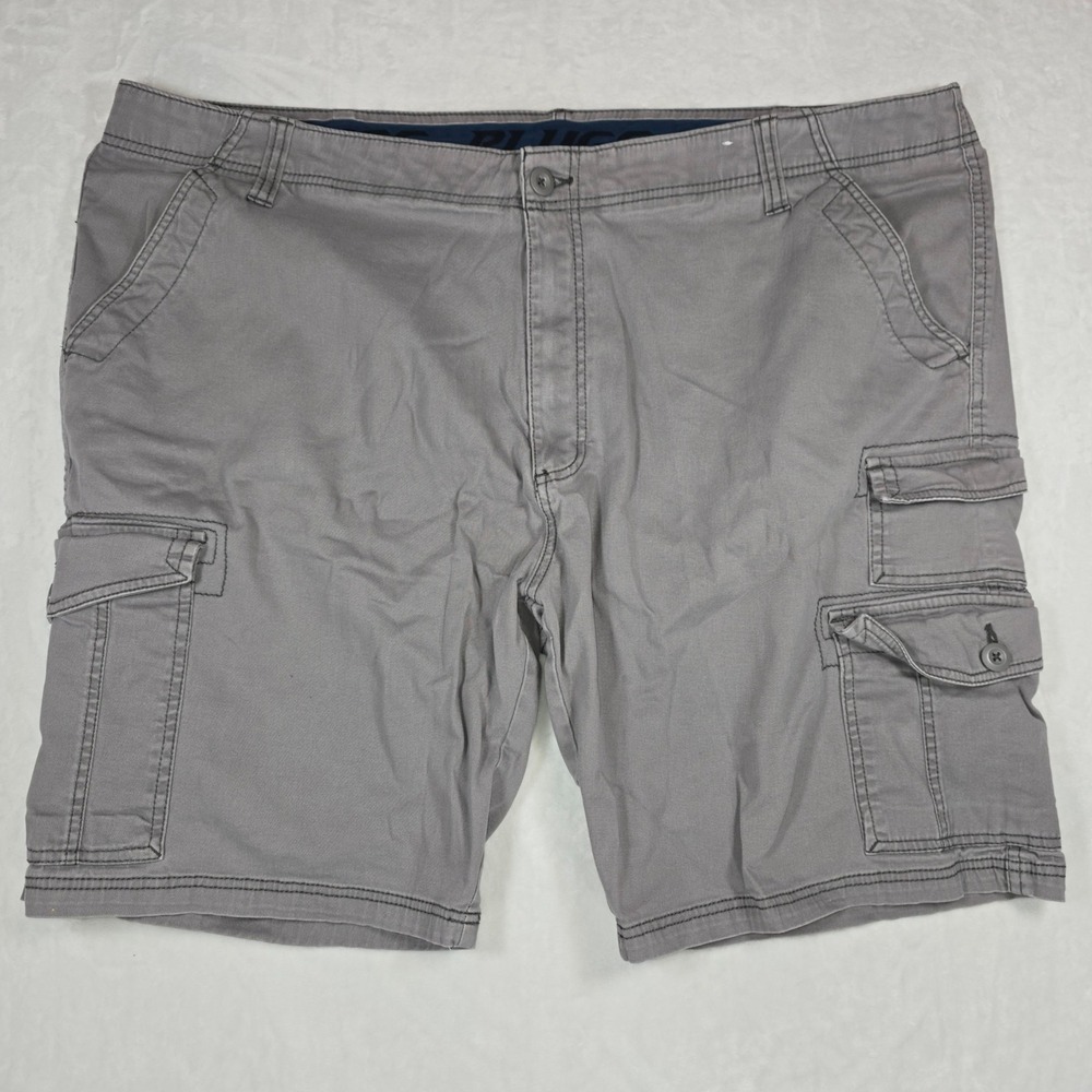 PLUGG Mens Cargo Shorts Size 46 Gray Cotton Stretch Relaxed Fit Utility Pockets